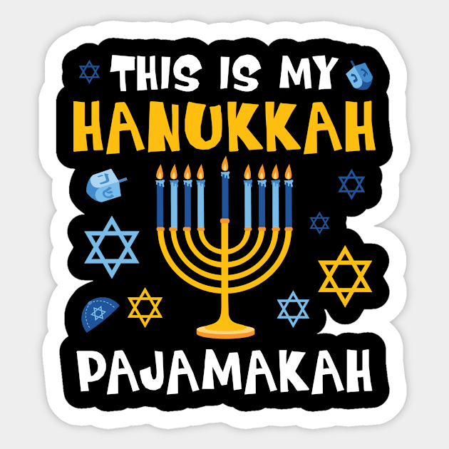 Funny Hanukkah Pajama This is My Pajamakah Boys Girls Jewish Sticker by Michelin